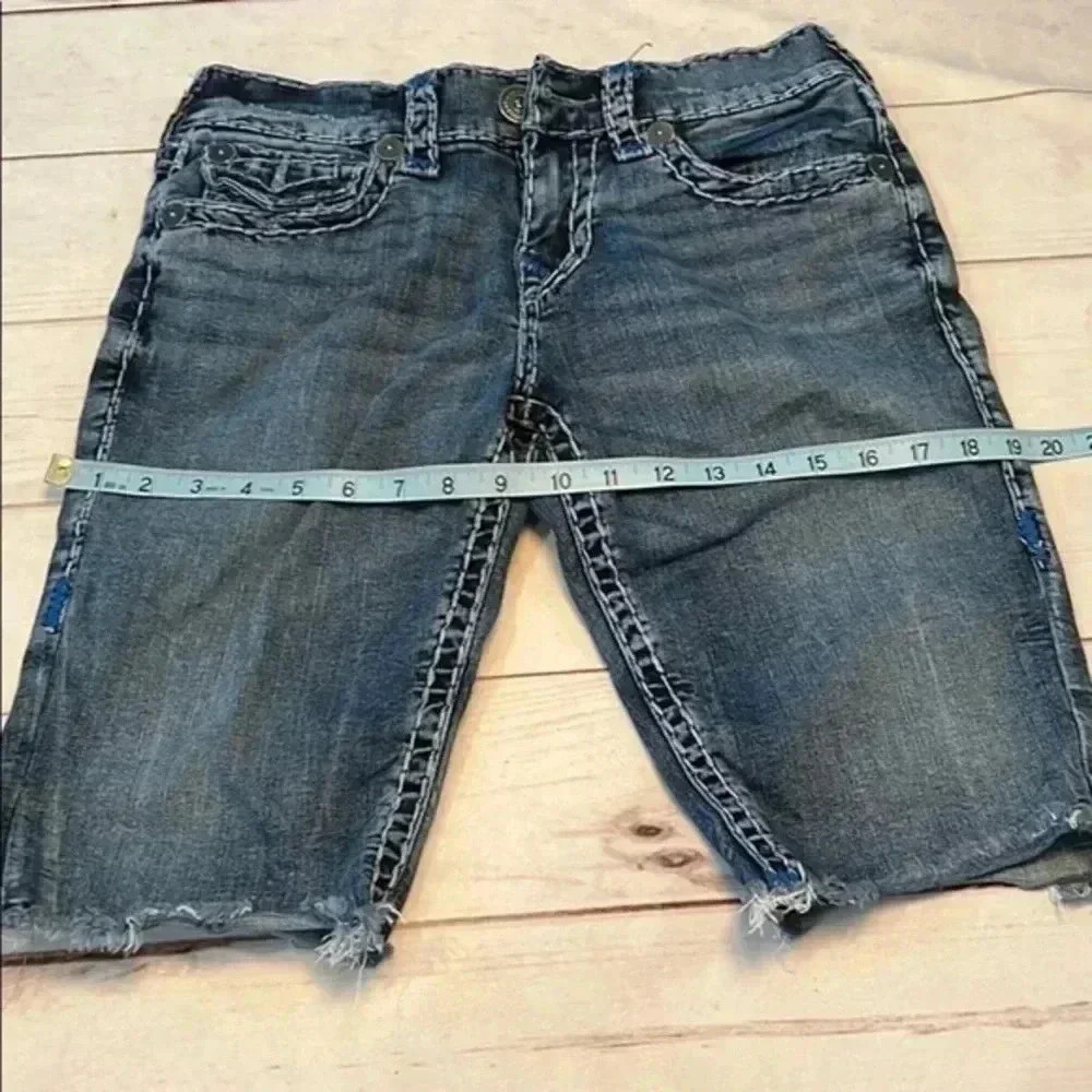 True Religion Men Ricky Straight Flap Super T Relaxed Cut Off Denim shor… - Picture 8 of 15